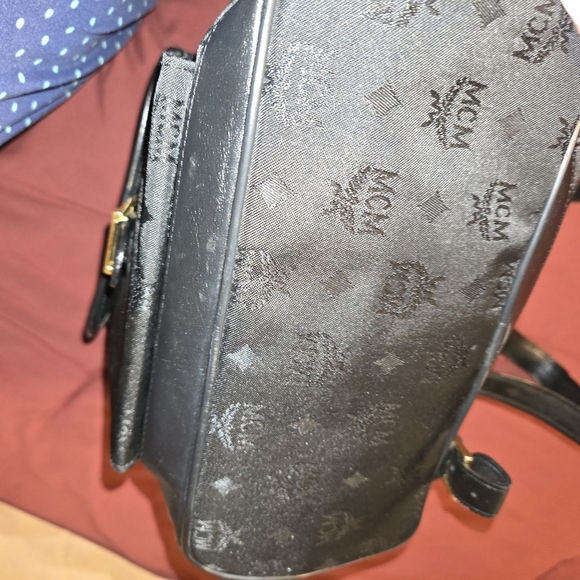 MCM Black Backpack with Gold Accents main image 4